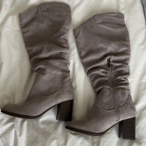 Grey Slouch Boots